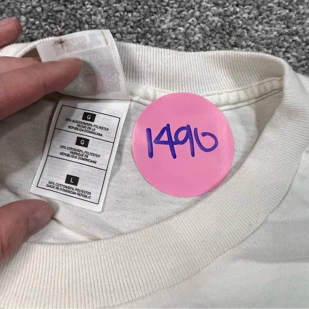 Vintage teacher shirt womens large white long sleeve fruit of the‎ loom school - Picture 5 of 9